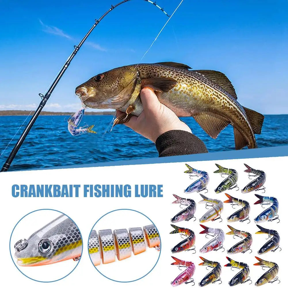 Multi Jointed Fishing Lure Slow Sinking Bionic Segmented Bait 13.4cm/18.6g Wobble Tackle for Freshwater Saltwater Pesca Oasis Select