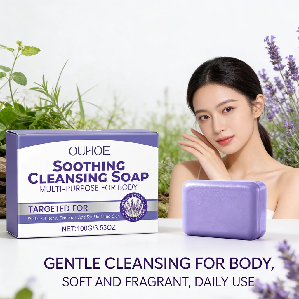 Lavender Cleaning Soap Oil Control and Itching Relief Long-Lasting Daily Soothing Hydration Bath Soap Body Odor Removal Care Oasis Select