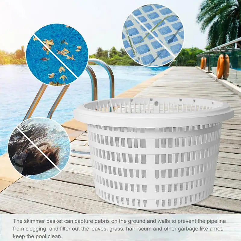 Pool Strainer Basket Filter Swimming Pool Leaf Skimmer Basket Portable Swimming Pool Replacement Baskets Pool Skimmer Socks Oasis Select