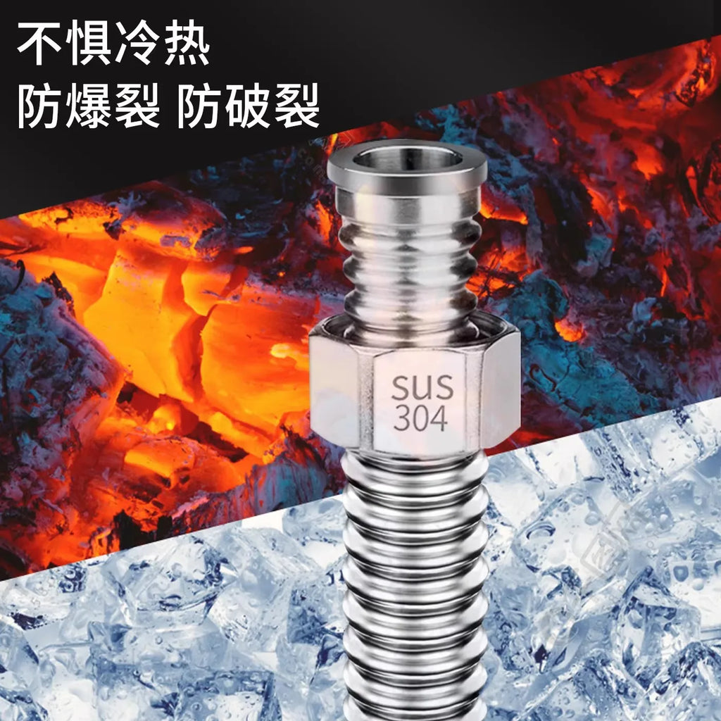 Stainless Steel 20-200cm Basin&Toilet 1/2" Water Weaved Plumbing Hose bathroom Heater Connect Corrugated Pipes with Wrench Pipe Oasis Select