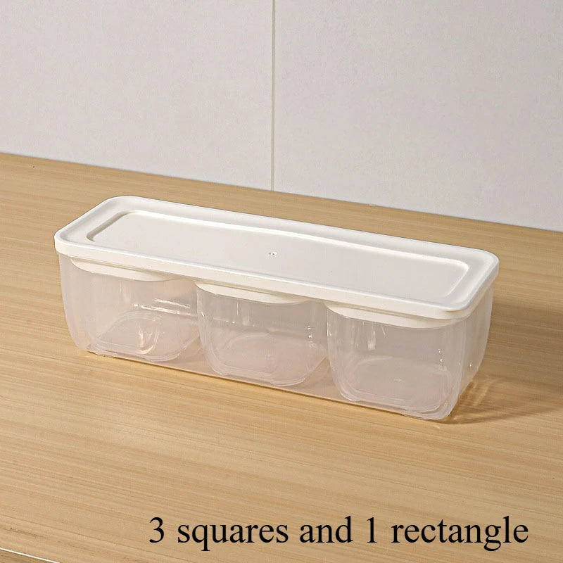 Reusable Small Freezer Storage Containers Stackable Airtight Spice Jars Food Sealing Boxes Kitchen Fridge Organizer and Pantry Oasis Select 4pcs