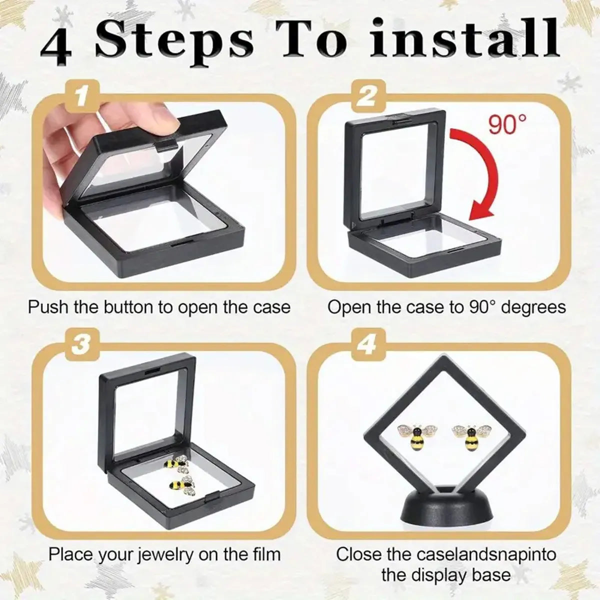 10pcs,Floating display box with base, transparent film display box, challenge coins, specimens, jewelry display and storage Oasis Select
