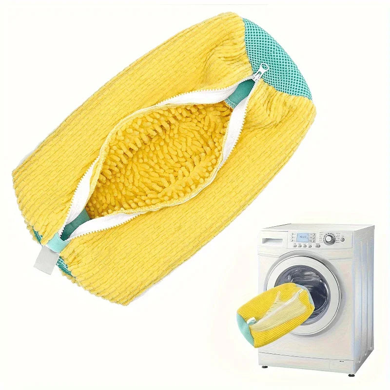 Durable Mesh Shoe Wash Bag with Zipper Rich Fluff Inside Protects Sneakers Casual Shoes in Washer Dryer Travel Storage Organizer Oasis Select 2PCS Yellow