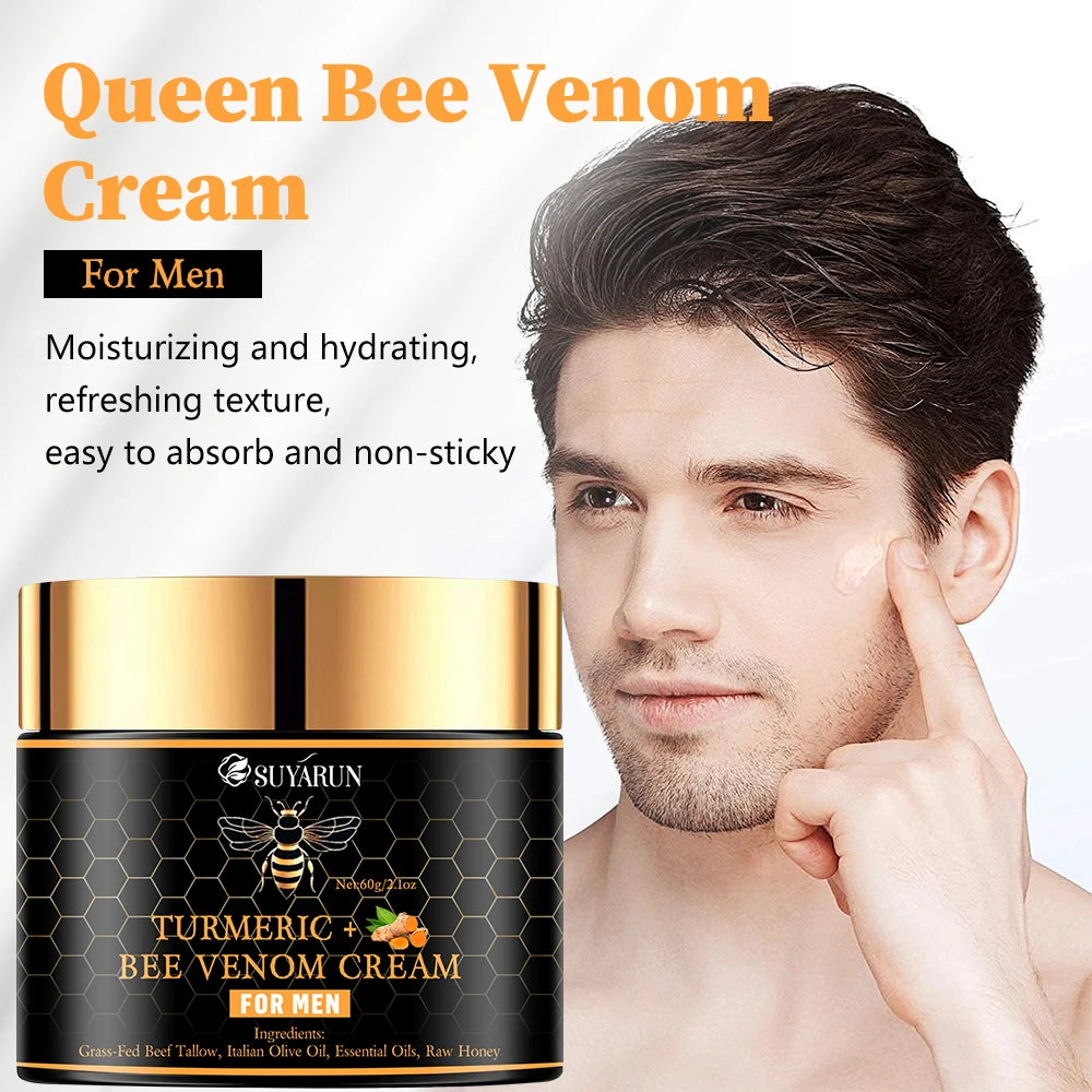 SUYARUN Bee Venom for Men Anti-aging Cream moisturizes, tightens, reduces wrinkles, glycerin and bee venom, moisturizes skin. Oasis Select