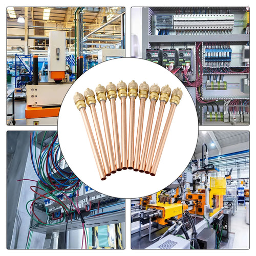 10pcs Maintenance Valve Copper 13x6x4cm Air Conditioner Refrigeration Access Valves Brass Tube Filling Parts High Quality Oasis Select