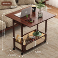 wheels movable multi-functional folding coffee table living room sofa side few solid wood tea table multi-purpose folding table Oasis Select Walnut