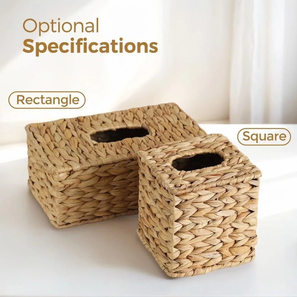 Straw Woven Tissue Box Cover Natural Household Tissue Box Decorative Environmental Protection Dryer Sheets Holder Oasis Select