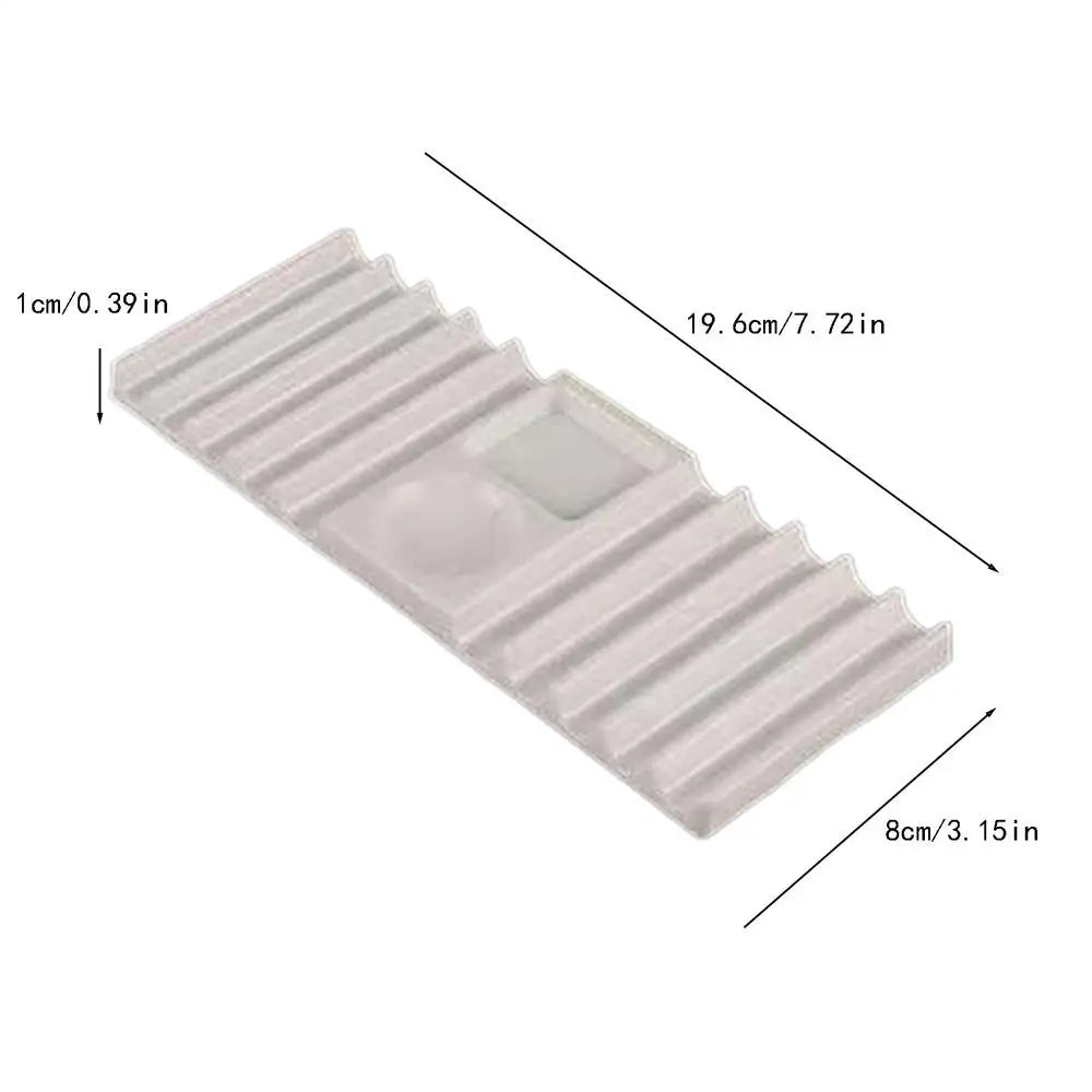 Brush Holder For Nail Multi-purpose Double Form Holder 10-Compartment With Color Palette Nails Art Tools Holder Storage Rack Oasis Select White