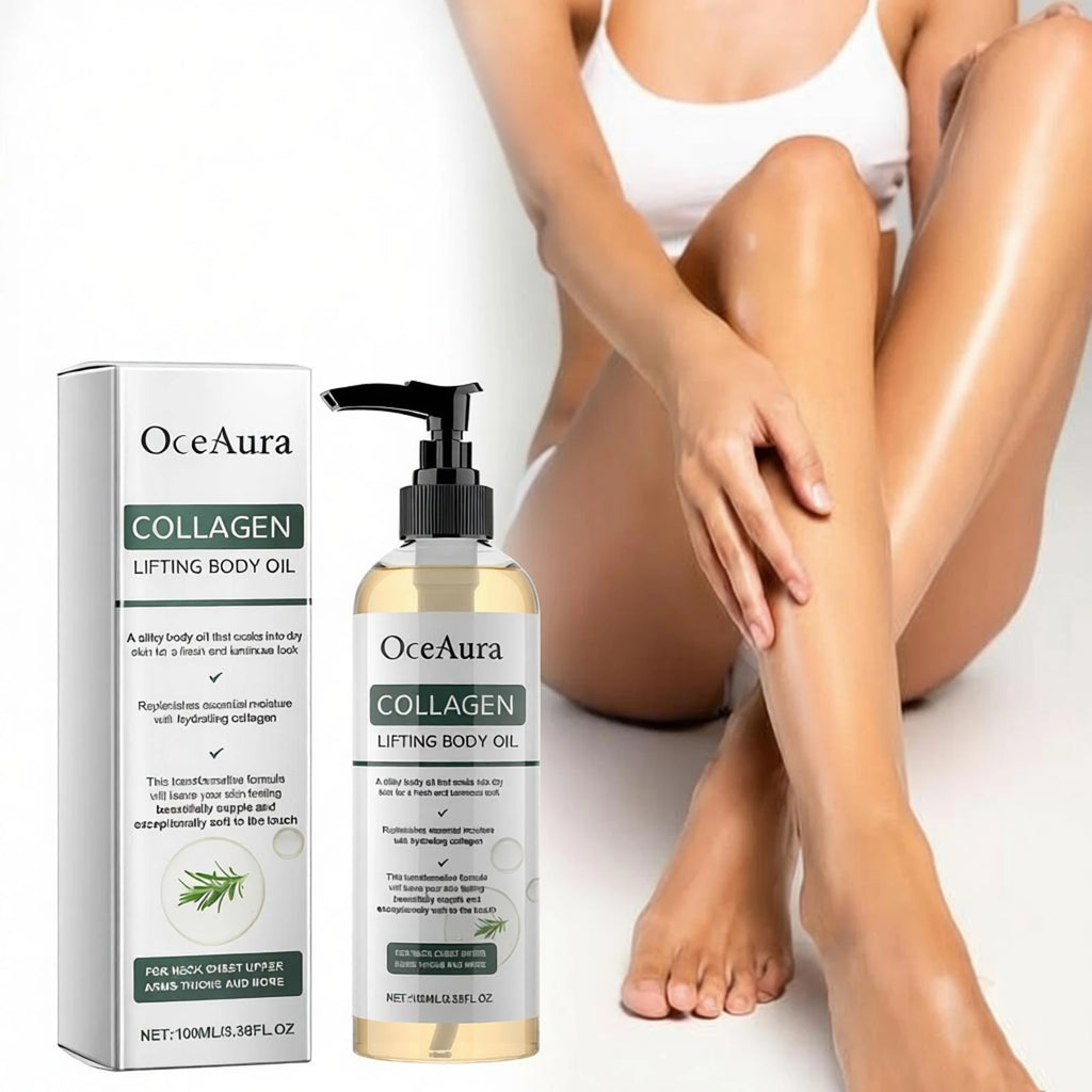 Oceaura Collagen Lifting Body Oil Firming Hydrating Anti Aging Brighten Smooth Dry Skin Reduce Fine Lines Full Body Massage Oil Oasis Select