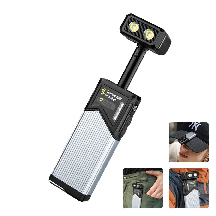 LED Magnetic Work Light Retractable 180° C Rotatable Multi-Functional Flashlight 5 Mode Outdoor Camping Inspection Auto Repair Oasis Select 1PCS