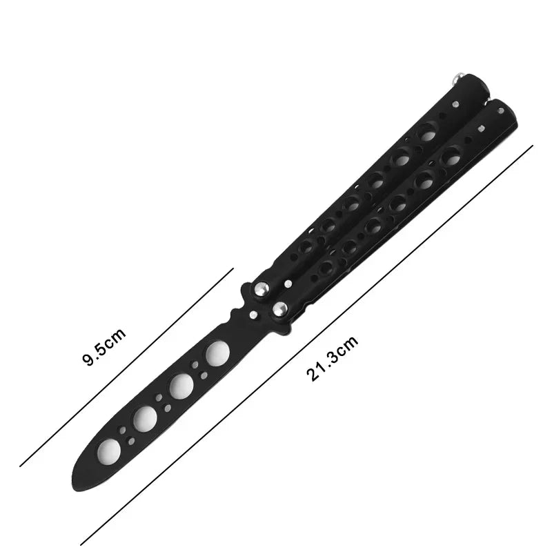 SLADE Butterfly Knife Trainer – Safe Stainless Steel Practice Tool Butterfly Knife Trainer Oasis Select GZ248-Black( B)