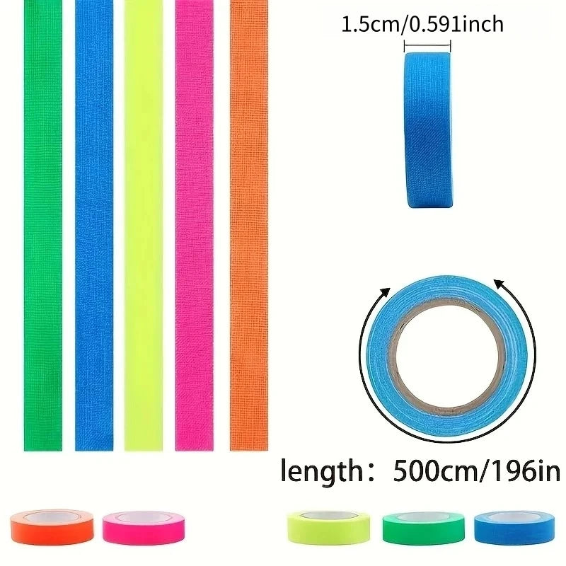 6-Roll Glow-in-the-Dark Tape Set – DIY Decor & Bookmarks