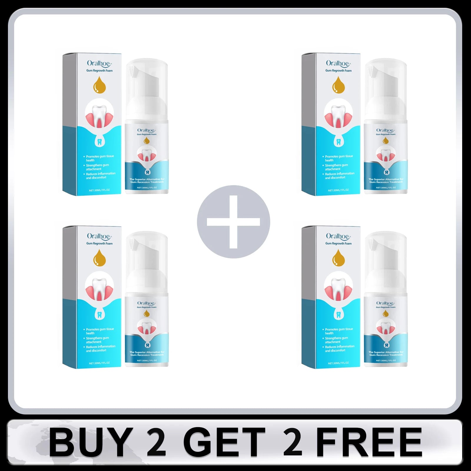 Gum Regrowth Foam Repair Gingival Remove Yellow Stain Relieve Dental Decay Whitening Teeth Oral Cleaning Protect Gum Care 30ml Oasis Select Buy 2 Get 2 Free