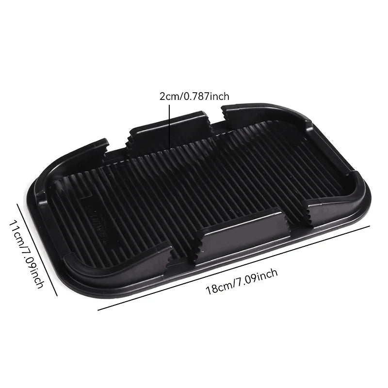 Compact Anti Slip Silicone Pad for Car, Multifunctional Car Dashboard Pad, Portable Car Dashboard, with Phone Holder Oasis Select black
