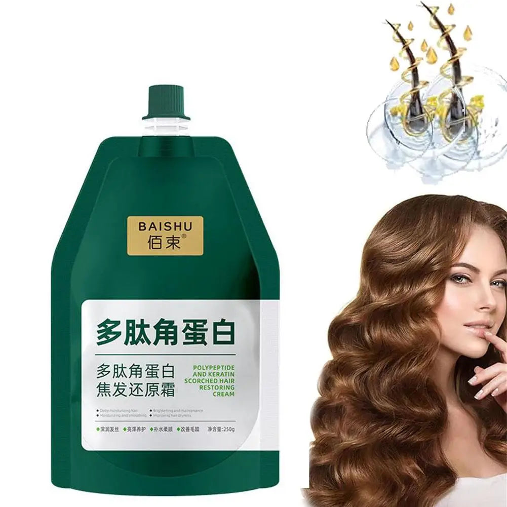 1/3 Polypeptide Keratin Hair Restoring Cream Repair Dry Damaged Hair Scalp Treatment Keratin Hair Mask Nourish Hair Conditioner Oasis Select 250g X3