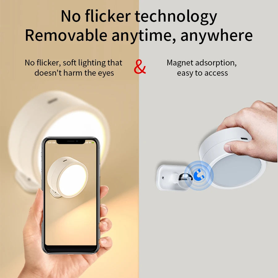Rechargeable Wireless Magnetic LED Wall Lamp – 360° + Remote LED Wall Sconce Oasis Select