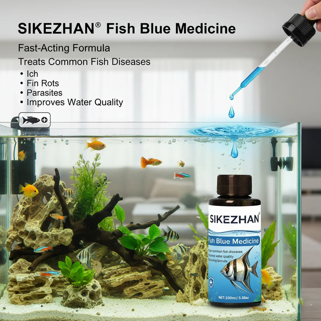 Aquarium Fish Tank Methylene Blue Water Care Anti Ich White Spot Fungus Disease Remedy Safe For Tropical Freshwater Fish Healing Oasis Select