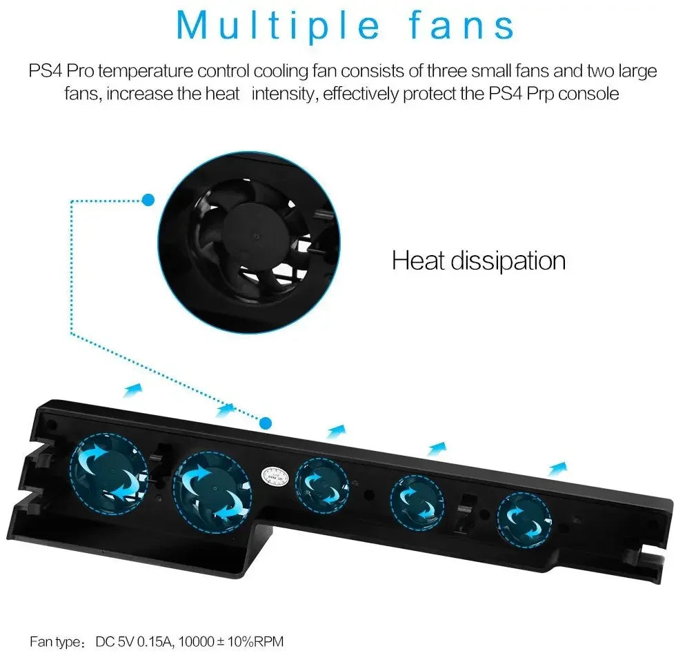 DC 5V Cooling Fan for PS4, PS4 Pro & PS4 Slim Console