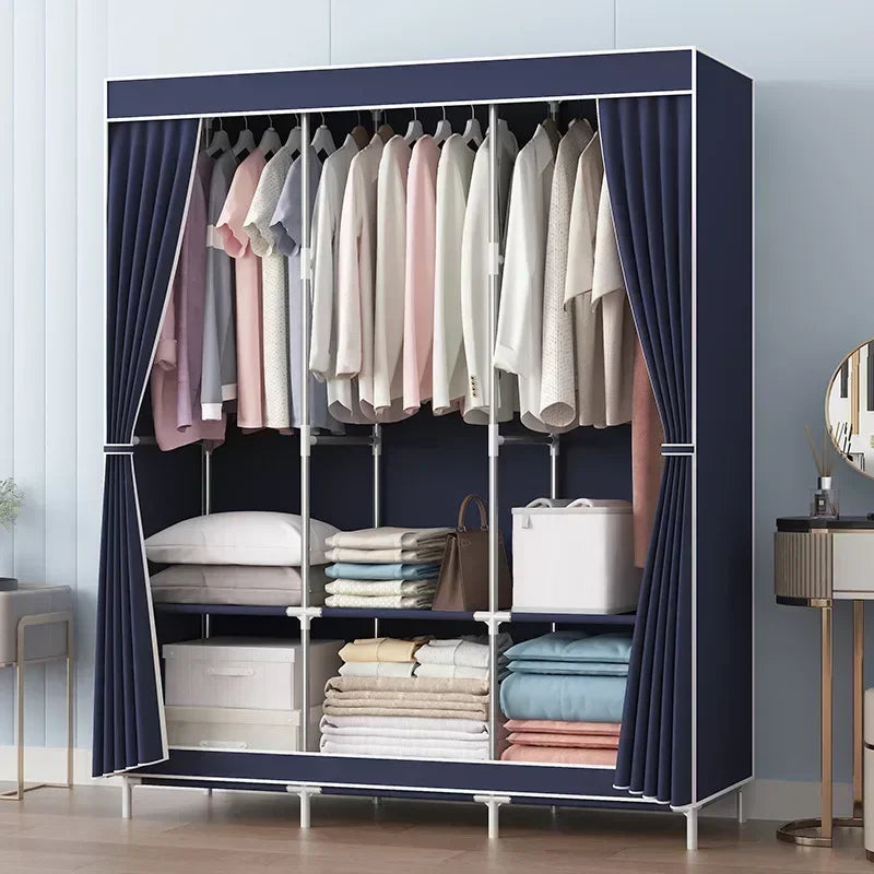 Multi-functional Simple wardrobe assembly wardrobe household simple storage steel frame modern wholesale cloth wardrobe Durable Oasis Select