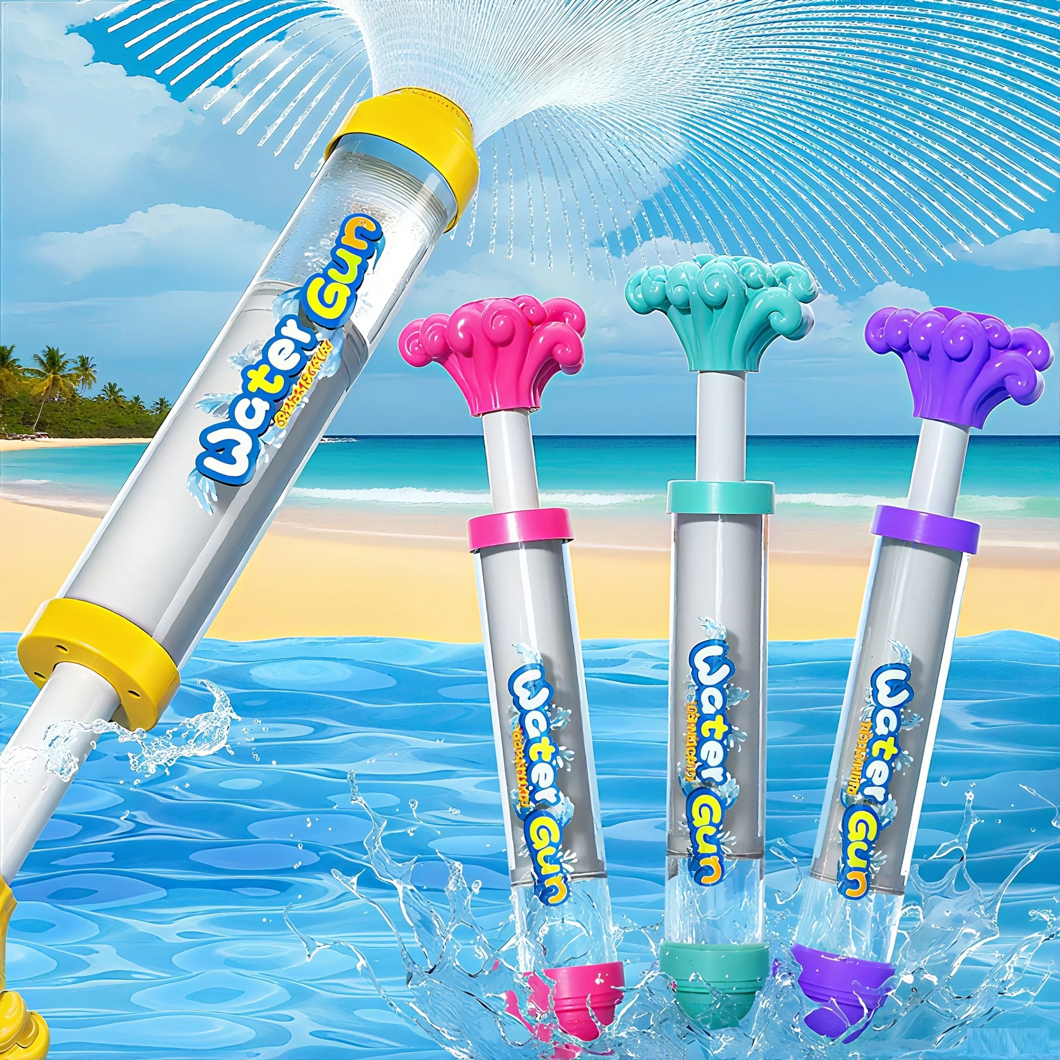 1/4pcs Push-Pop Firework Water Gun, Romantic Firecracker Sprayer for Pool Party, Outdoor Fun Beach Toy, Holiday Gift, Pool Toys Oasis Select