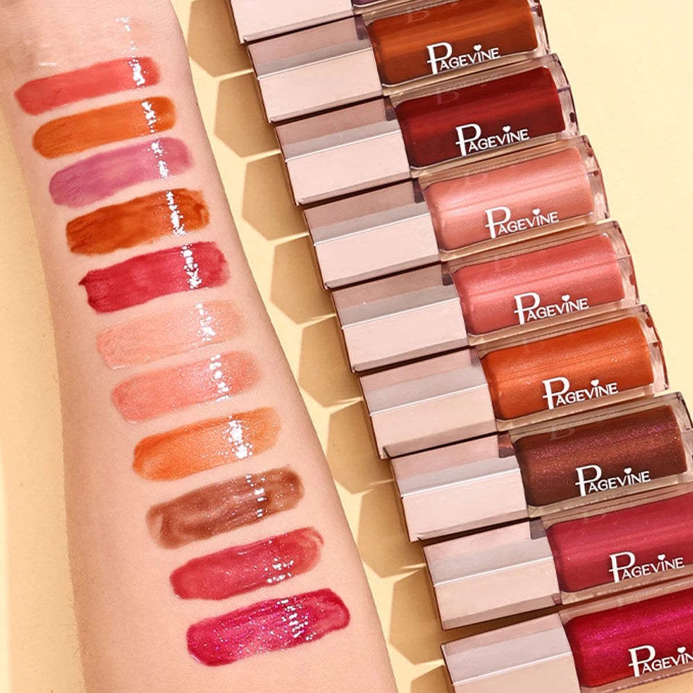 Shimmer Glitter Moisturizing Lip Gloss Multiple Pearly Shades Plump Full Pout Lip Liquid Lightweight Comfort Lip Makeup Oasis Select