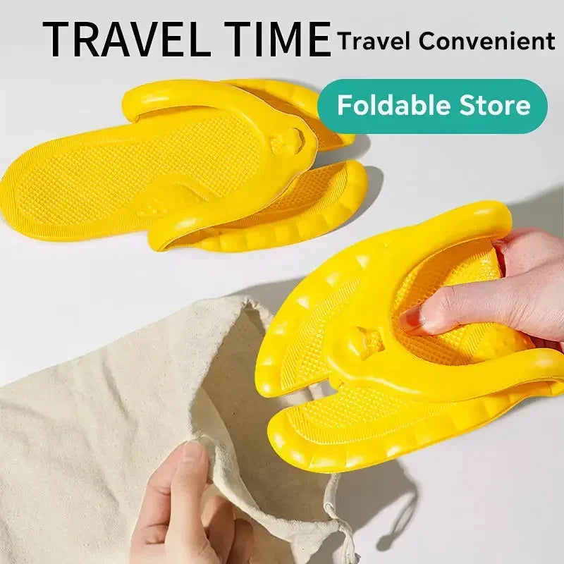 Foldable Portable Slippers for Travel Men Women Anti Slip Lightweight Flip Flops for Swimming Shower Beach Hotel Gym Use Oasis Select
