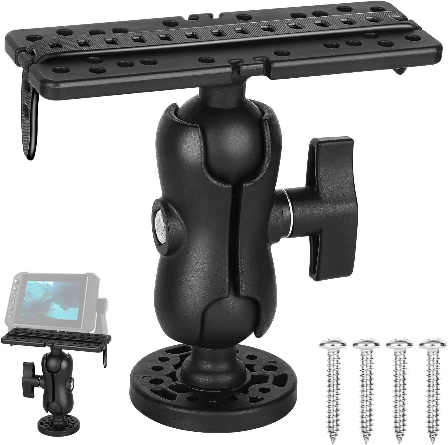Fish Finder Mount Base GPS Navigation Fish Finder Bracket Marine Electronic Fish Finder Mount Fish Finder Accessories for Boat Oasis Select