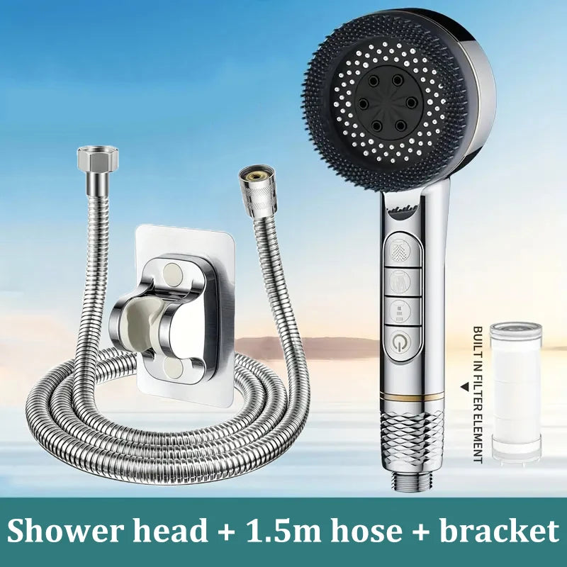 4-Speed Handheld Shower Head & Bracket Set | Rainfall Boost
