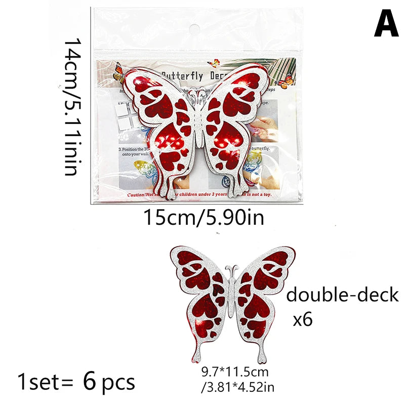 6-Pack 3D Glitter Gold Butterfly Wall Stickers | Peel & Stick
