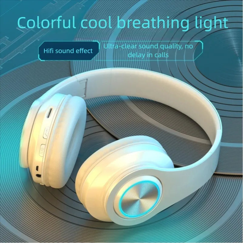 B39 Bluetooth Headphones RGB Lighting Noise Cancellation Foldable Headsets Over Ear Stereo HIFI Sports Headset TF Music Player Oasis Select
