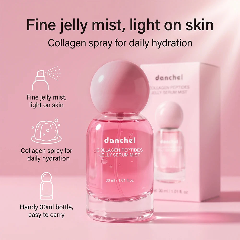 Collagen Peptides Jelly Serum Mist Korean Skin Care Hydrating Face Spray Anti Aging Plumping Firming Sprayable Hydrogel Travel Oasis Select