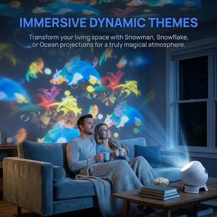 LED Ocean Projector Lamp Dynamic Marine Night Light 360° Rotating Projection USB Rechargeable Calming Sleep Gift for Kids Oasis Select