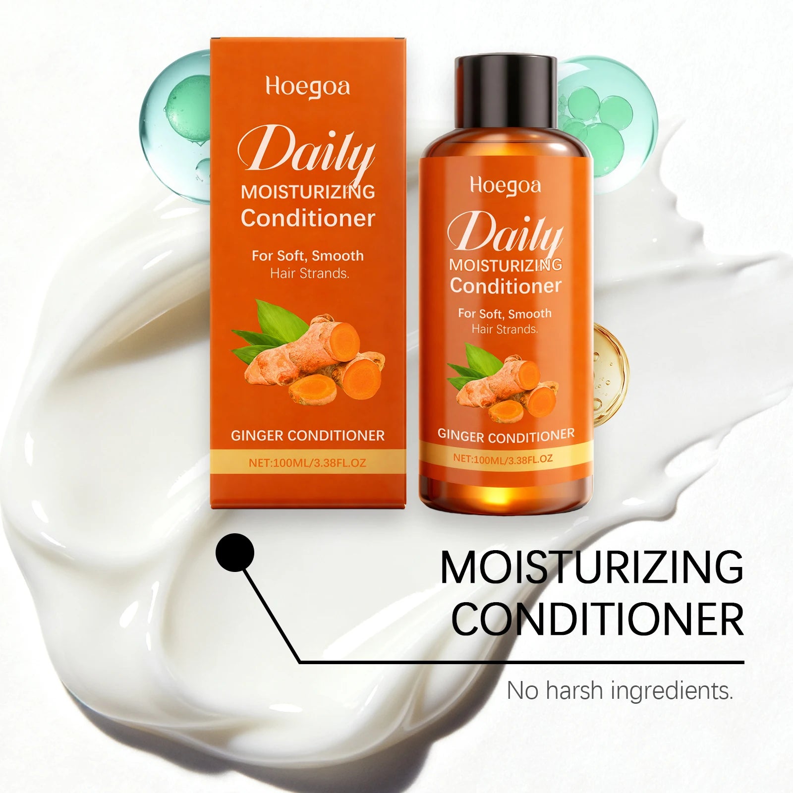HOEGOA Ginger Shampoo & Conditioner – Hair Loss & Regrowth Ginger Hair Care Set Oasis Select