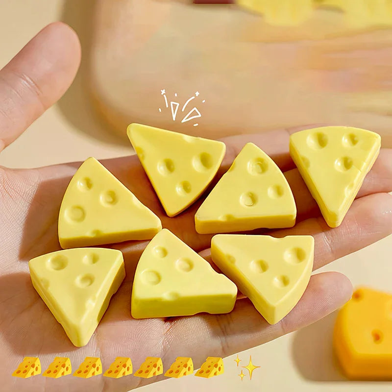 Simulation Cheese Eraser Soft School Supplies Clean Mess Free Stationary Office Student Rubber Eraser For Kids Gift Oasis Select