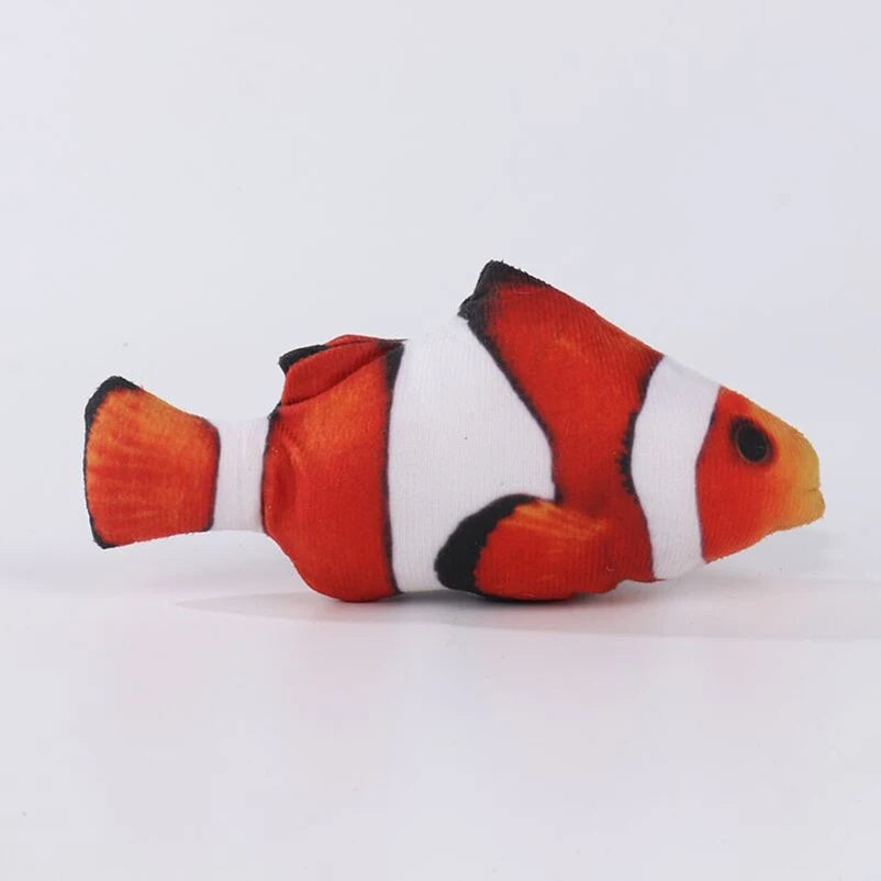 Realistic Fish Cat Toy Bite Resistant Interactive Playmate For Kitten Indoor Teasing Entertainment Pet Relaxing Accessory Gift Oasis Select clownfish 20cm
