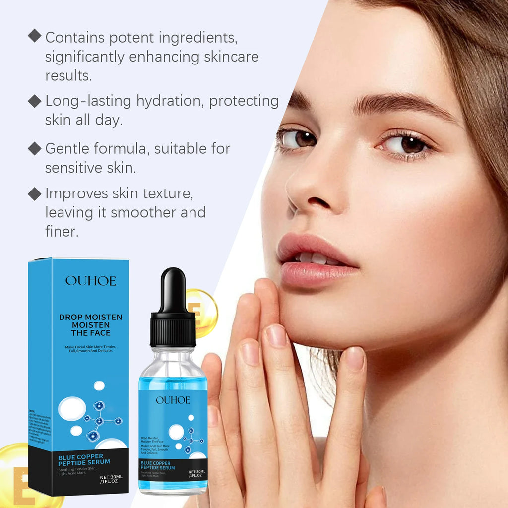 Copper Peptide Serum Shrink Pores Reduce Wrinkles Anti Aging Brightening Tightening Fine Lines Removal Repairing Facial Essence Oasis Select