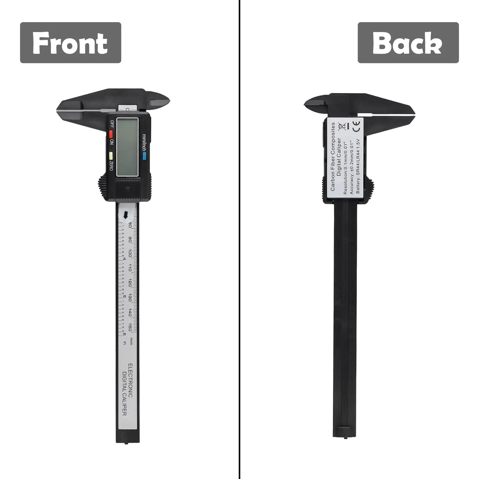 Digital Caliper 150mm Carbon Fiber – Inch & MM Vernier Tool Digital Measuring Caliper Oasis Select