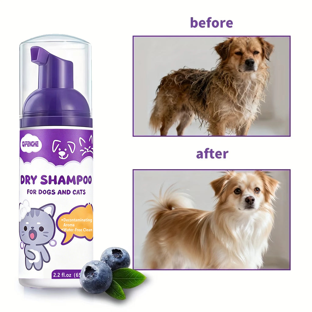 No Rinse Dog & Cat Dry Shampoo Foam – Waterless Pet Cleaner