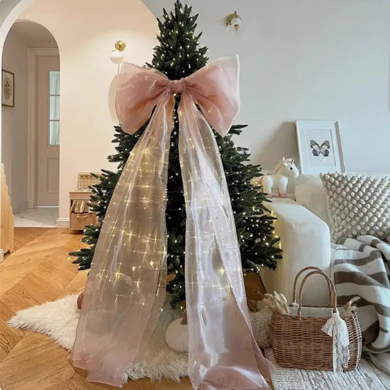 Large Organza Christmas Bow – Tree Hanging Bowknot Decoration