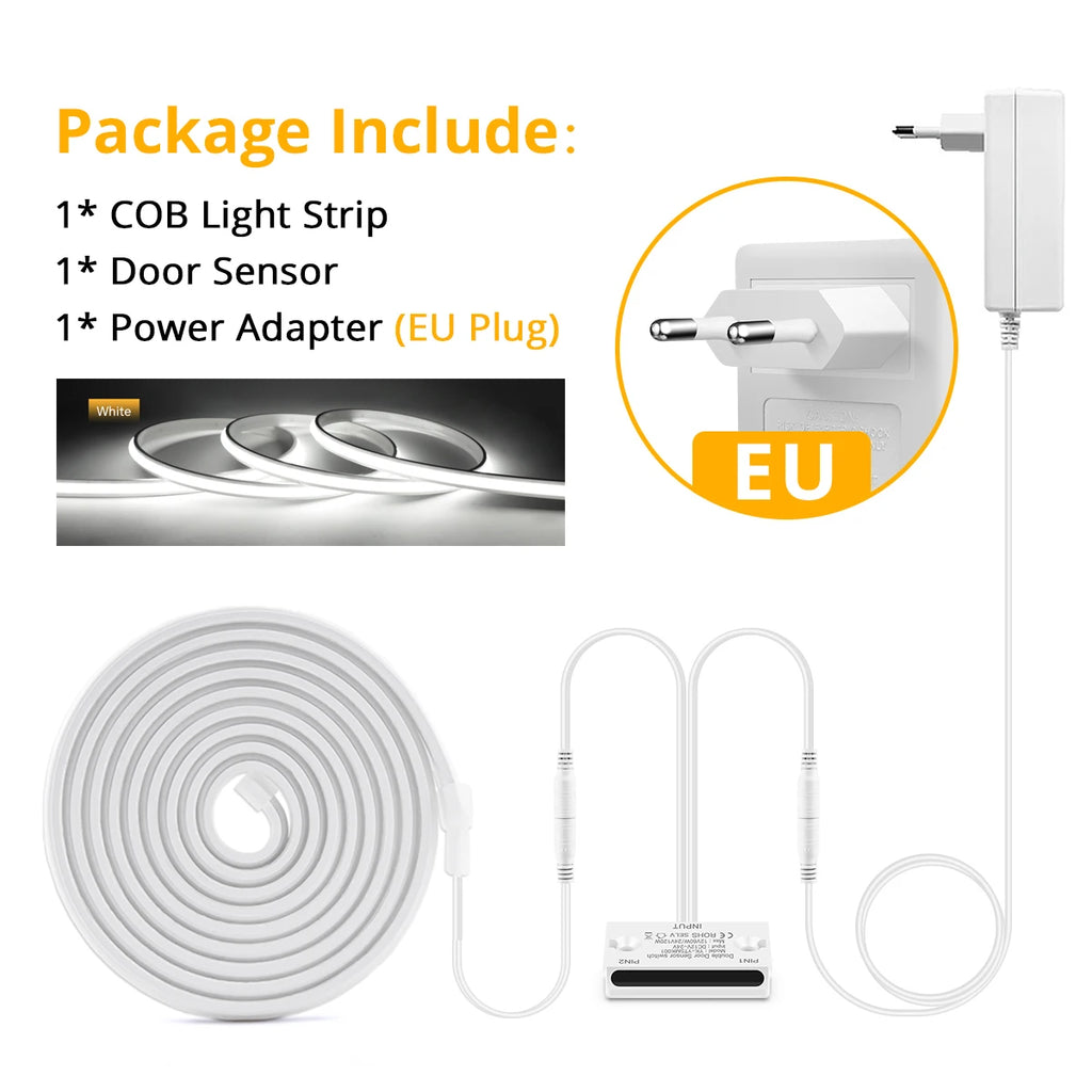 24V Neon LED Strip Smart Door Proximity Sensor Pure Silicone Gel Tube Novel Convenient and Practical Motion Sensing LED Lamp Oasis Select White EU 10m
