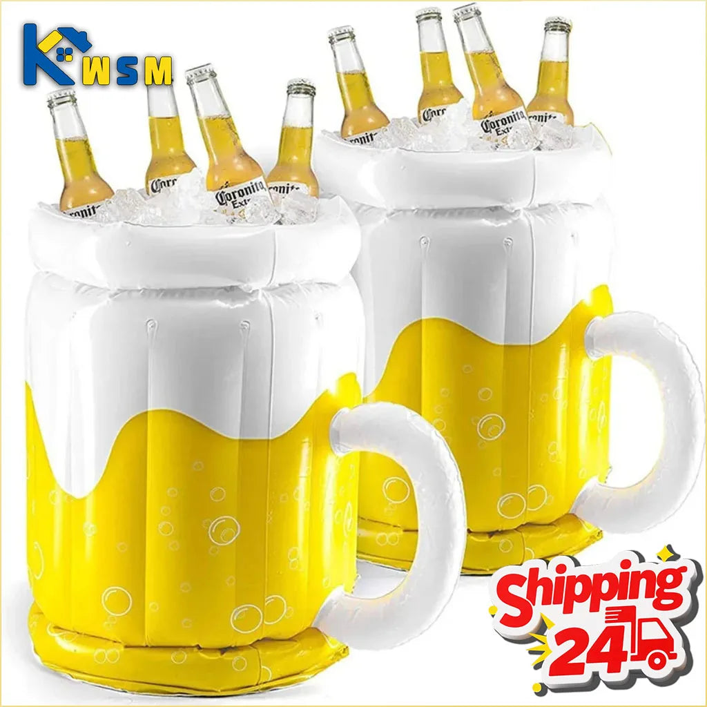 Inflatable Beer Cooler Bucket Portable Ice Bucket for Outdoor Beach Pool Party Camping Picnic Drink Cooler Picnic Supplies Oasis Select