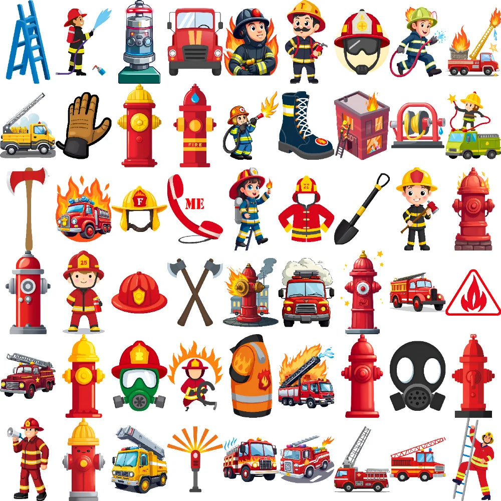 54pcs Firefighter Temporary Tattoos – Waterproof Body Stickers