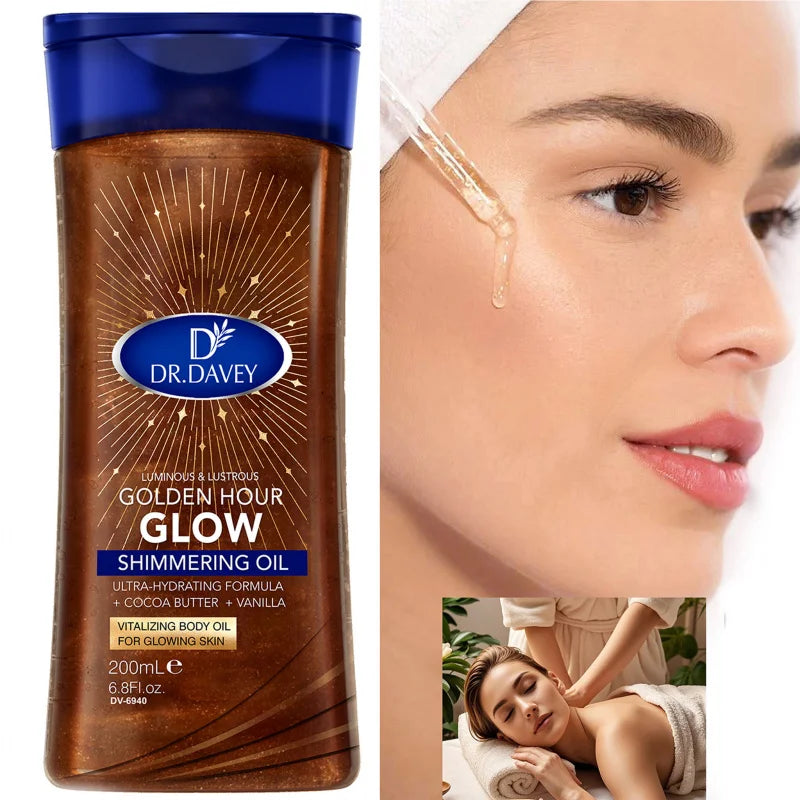 DR.DAVEY 200ml Shimmering Body Oil – Moisturizing Skin Glow