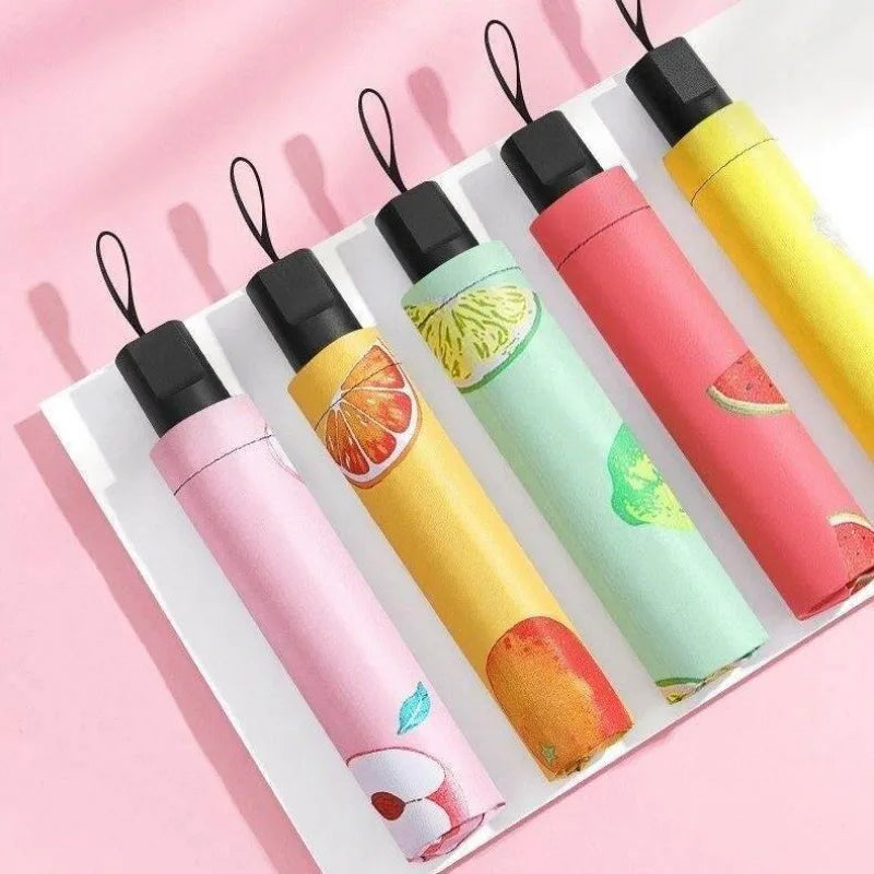 1pcs Fruit Umbrella Sturdy and Durable Manual Version Reinforced for Both Rain and Rain Small and Fresh Foldable and Portable Oasis Select