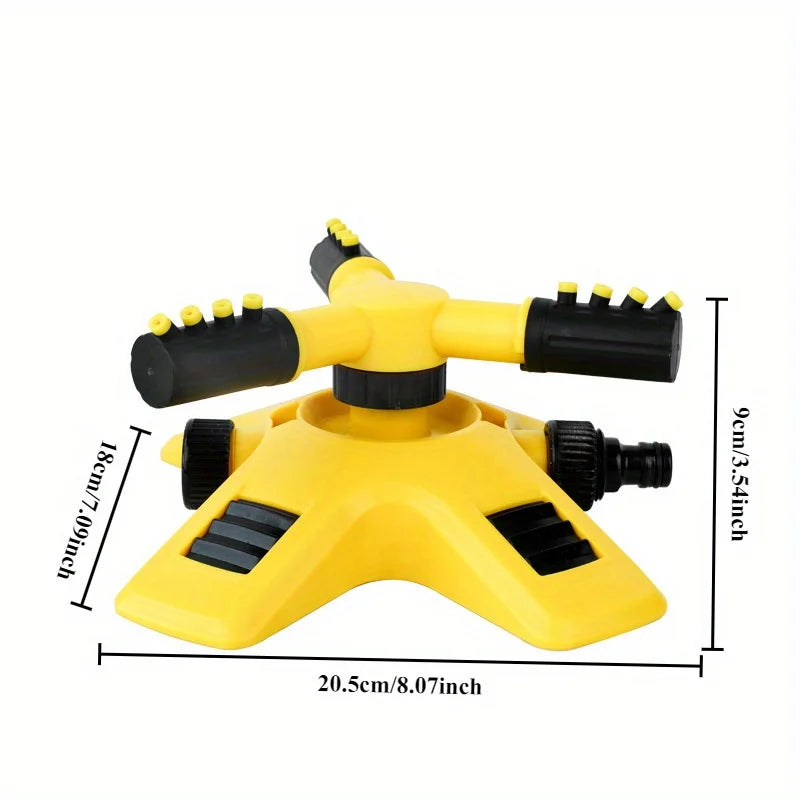 360° Rotating Lawn Sprinkler, Automatic Watering System with Triple Nozzle, Adjustable Irrigation for Garden/Yard,Lawn Sprinkler Oasis Select