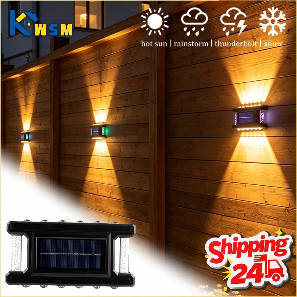 1-5PCS Solar Wall Wash Lights Outdoor IP65 Waterproof LED Warm White Landscape Lighting for Garden Yard Patio Ambient Decor Oasis Select