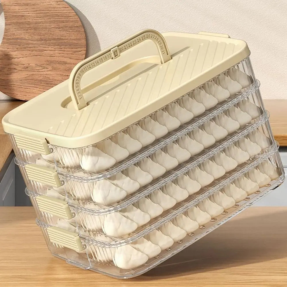 Plastic Frozen Dumpling Storage Box Large Capacity Fresh-keeping Dumpling Box Multi-layer Quick Freezing Food Storage Container Oasis Select