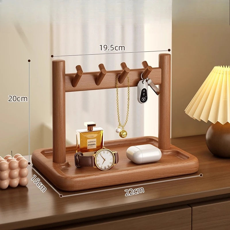 2025 New Desktop Small Display Rack Solid Wood Entrance Storage Rack Key Hanging Rack for Entering and Leaving The House Oasis Select C