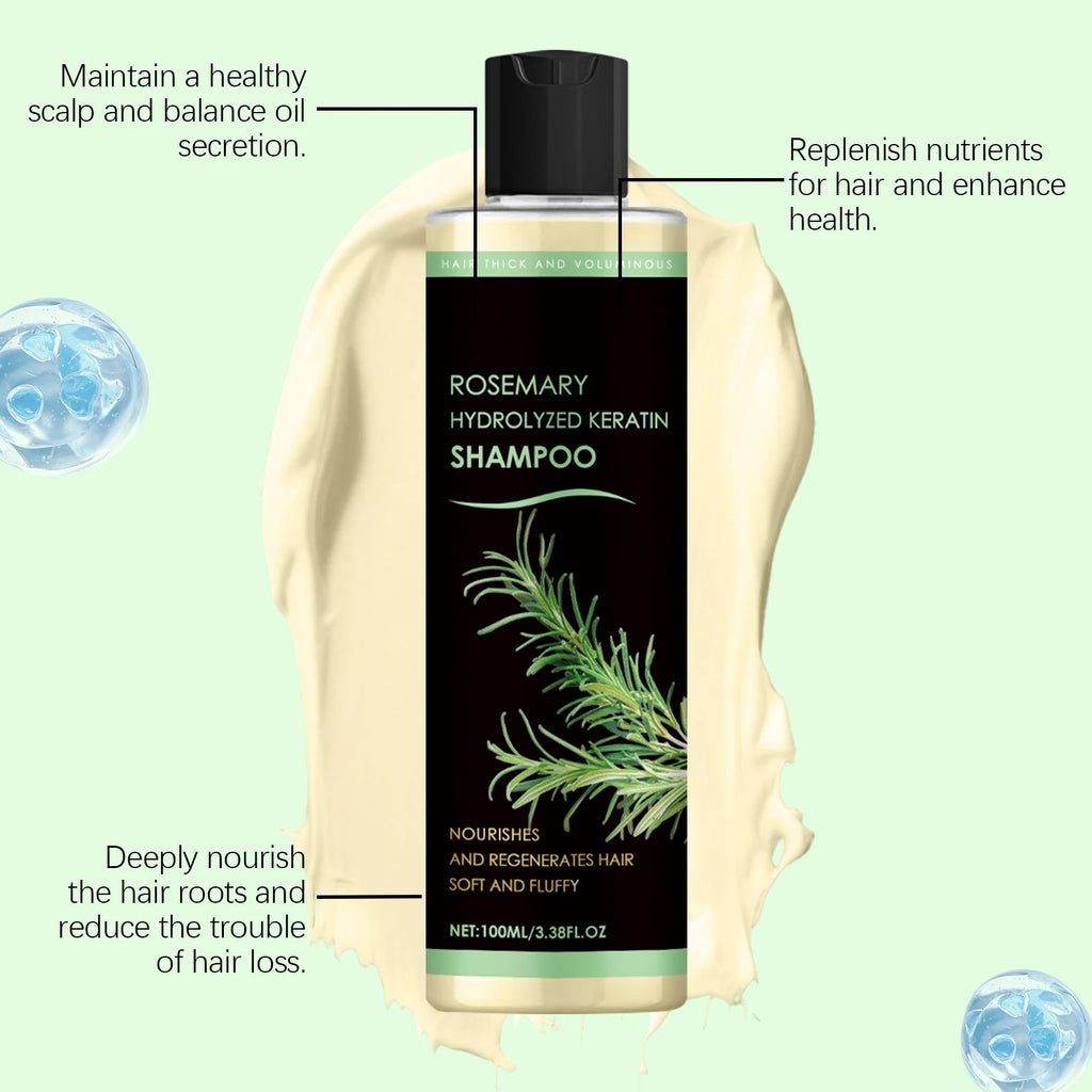 Rosemary Oil Shampoo Hair Growth Prevent Hair Loss Volumizing Hydrolyzed Keratin Nourishing Moisturizing Deep Clean Scalp Care Oasis Select