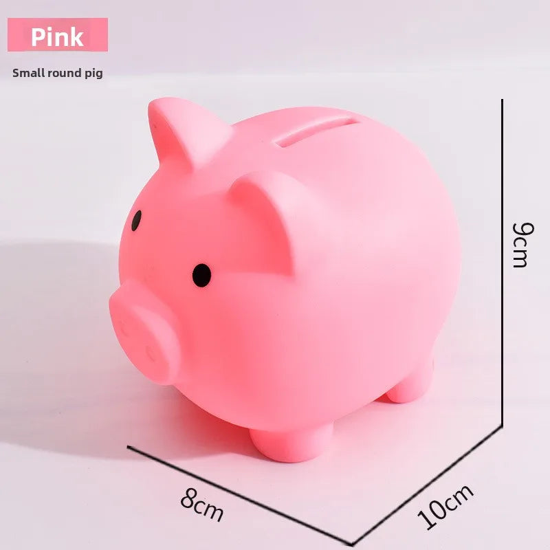 1pcs Shatterproof Golden Pig Coin Bank Rubber Piggy Bank Fortune Symbol for Kids Savings & Home Decoration Oasis Select Small pink.